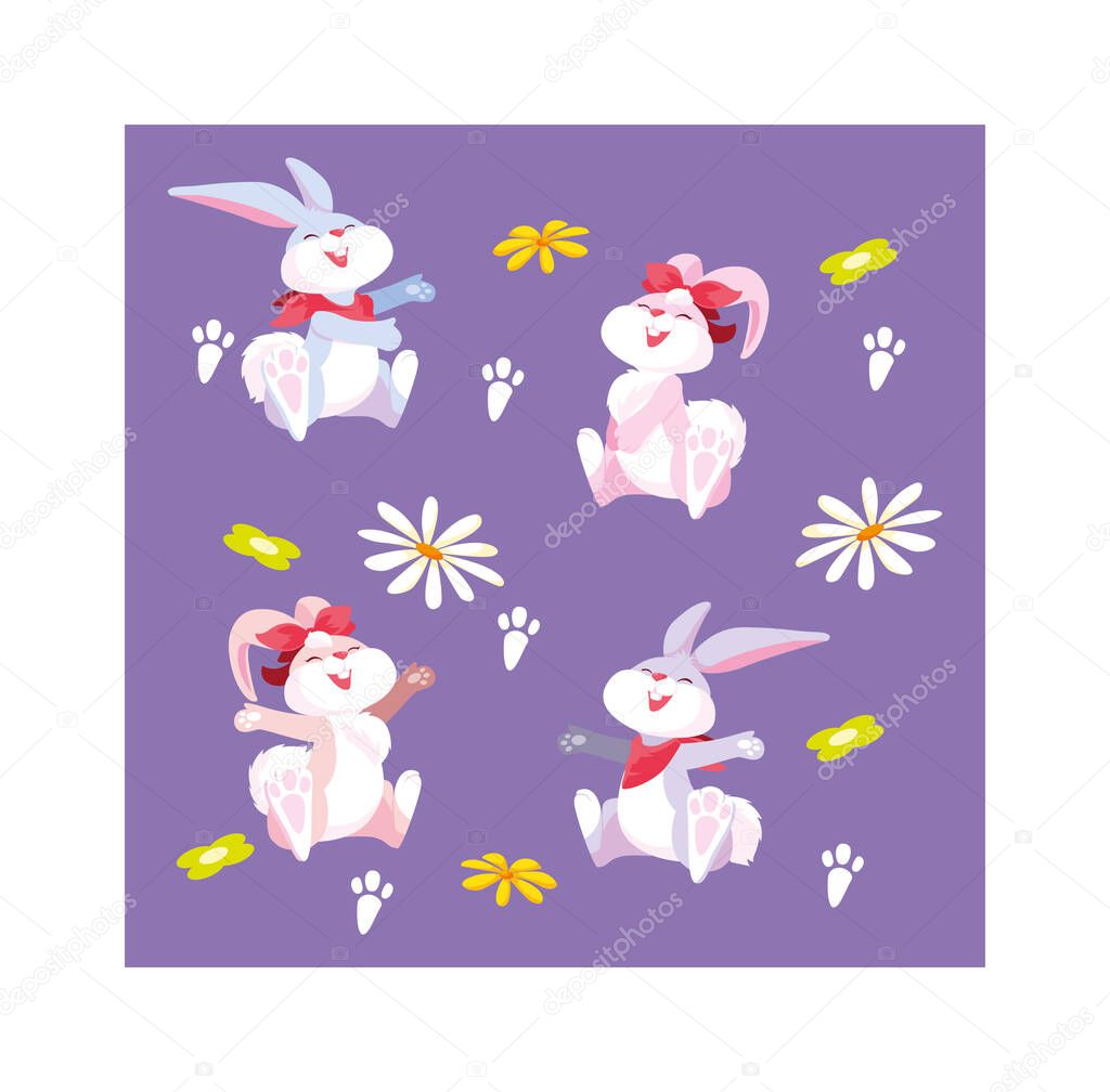 pattern cute with rabbit of easter