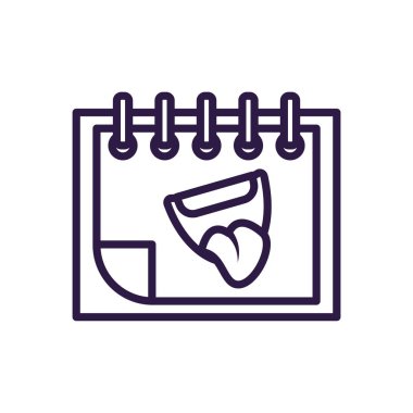 Çizgi film ağızlı takvim, satır biçimi simgesi