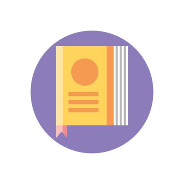 dictionary book icon, colorful block style