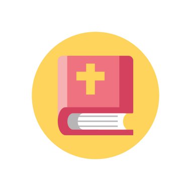 holy bible icon, colorful block style