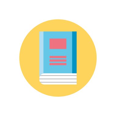 book icon, colorful block style