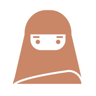 woman with burka icon, silhouette style design