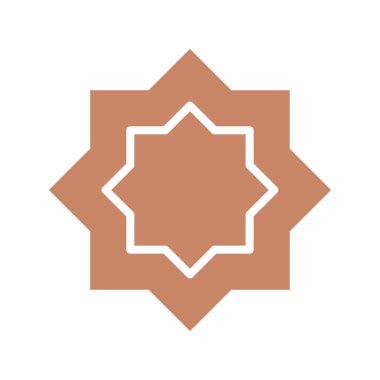Islamic Octagon Star icon, silhouette style design