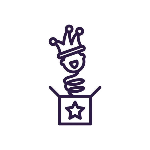 Jokebox with clown, line style icon — 图库矢量图片