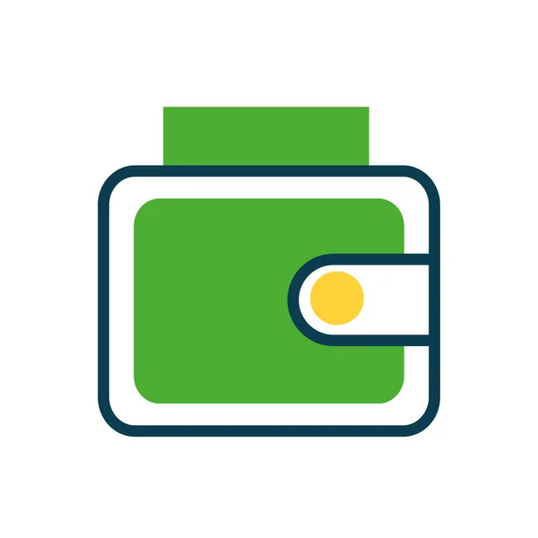 Wallet icon, half color style — Vetor de Stock