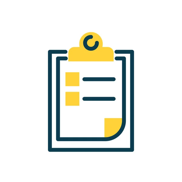 Clipboard with checklist icon, half color style — Vector de stock