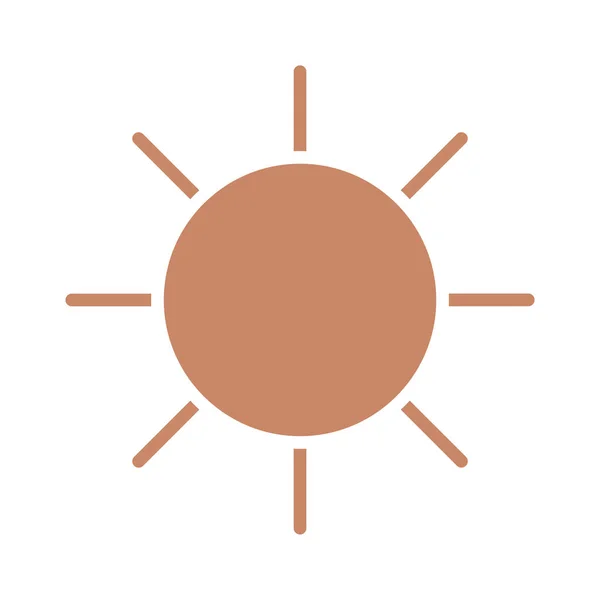 Sun icon, silhouette style design — ストックベクタ