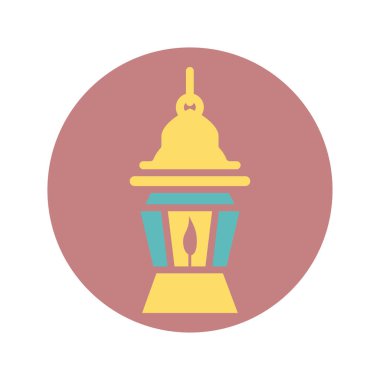 Ramadan kareem lantern, block style design