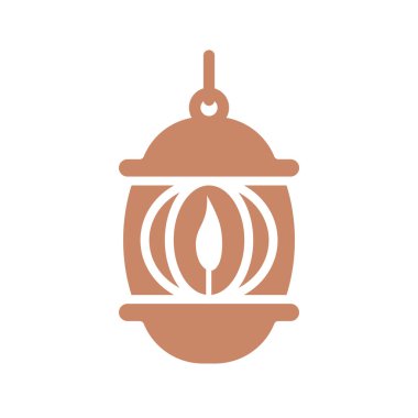 islamic lantern icon, silhouette style design