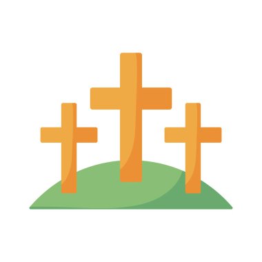 religion three crosses flat style icon vector design