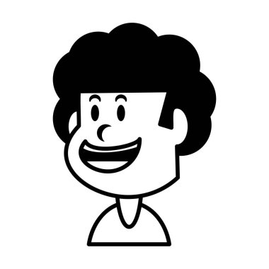 Beyaz arka planda gülümseyen çocuk