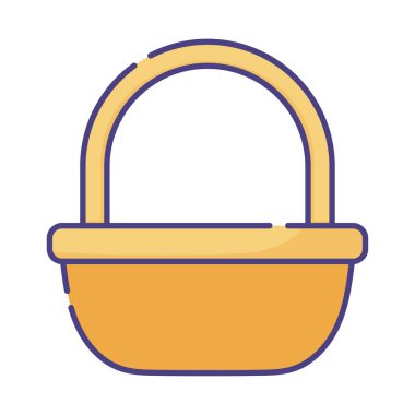 Happy easter basket flat style icon vector design