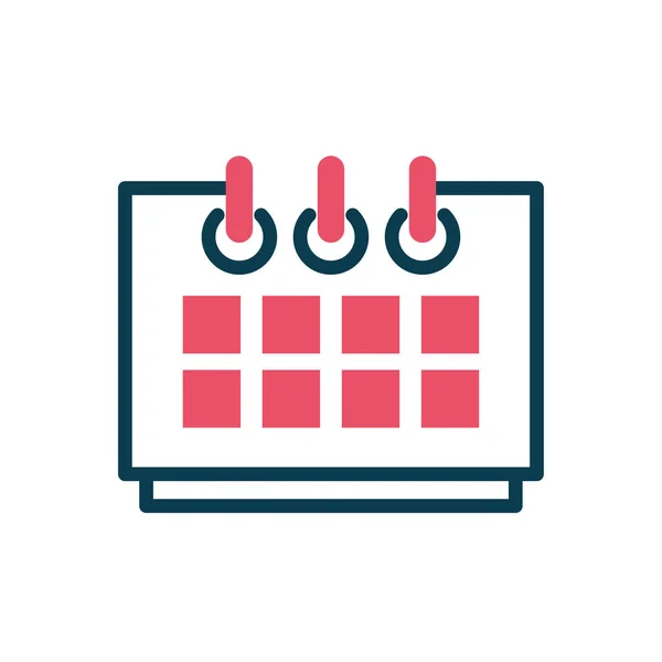 Calendar icon, half color style — ストックベクタ