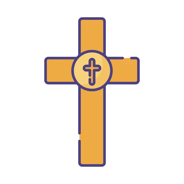 Religion cross flat style icon vector design — ストックベクタ