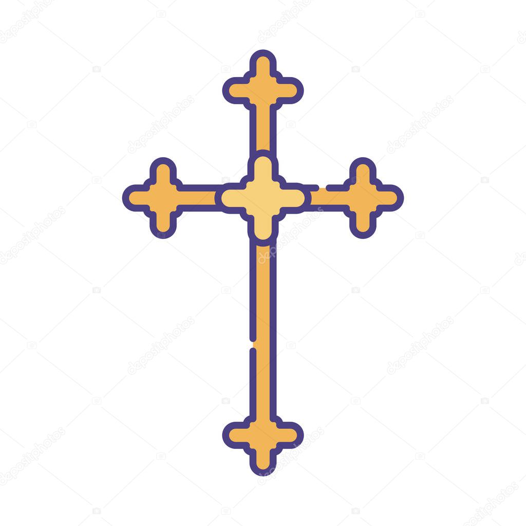 religion cross flat style icon vector design
