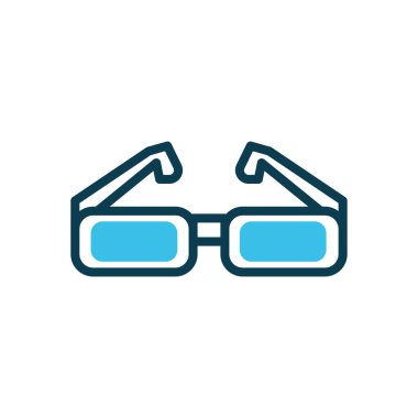 glasses icon, half color style