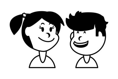 Beyaz arka planda gülümseyen çocuklar