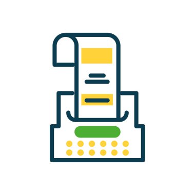 ticket printer icon, half color style