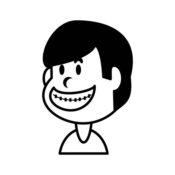 Boy smiling on white background — ストックベクタ