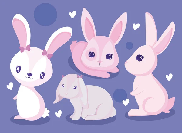 Happy easter rabbits vector design — 图库矢量图片