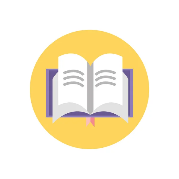 Opened book, block style icon — Stockvektor