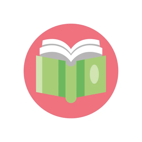 Academic book icon, colorful block style — 스톡 벡터