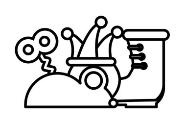 icons april fools day on white background