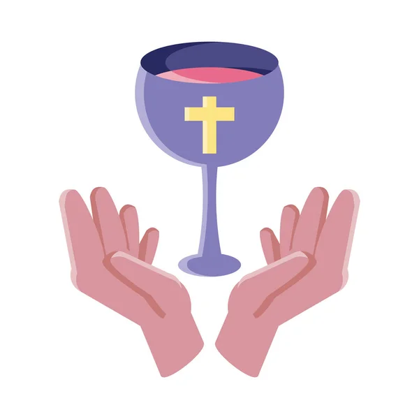 Eucharist symbols of bread and wine — Stockvector