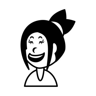 Beyaz arka planda gülümseyen tatlı kız.