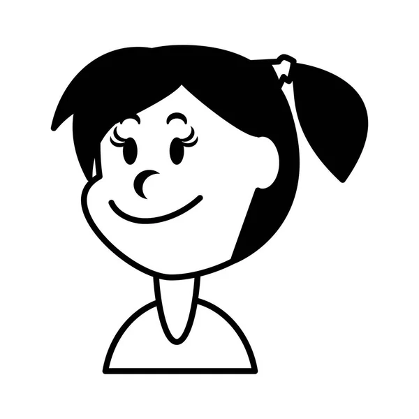 Linda chica sonriendo sobre fondo blanco — Vector de stock