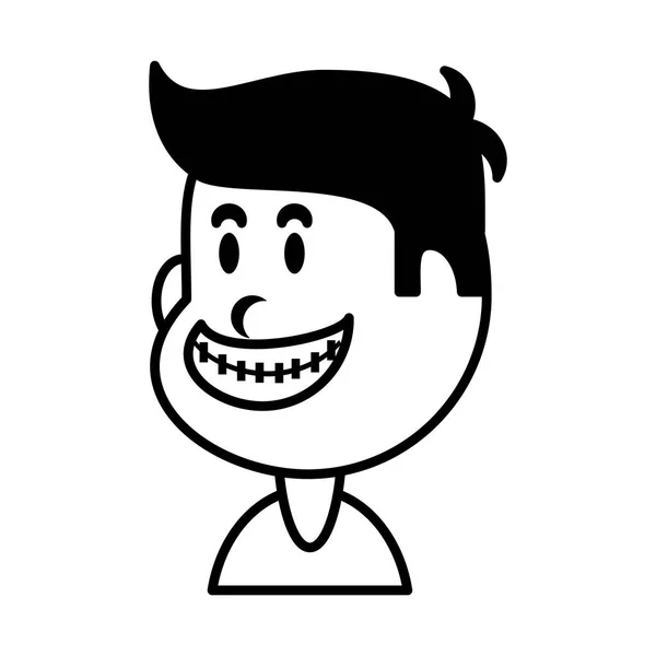 Boy smiling on white background — ストックベクタ