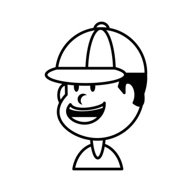 Beyaz arka planda gülümseyen çocuk