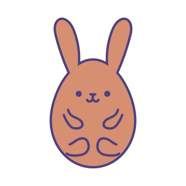 Happy easter rabbit egg flat style icon vector design