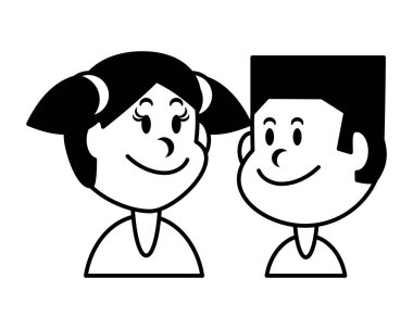 Beyaz arka planda gülümseyen çocuklar