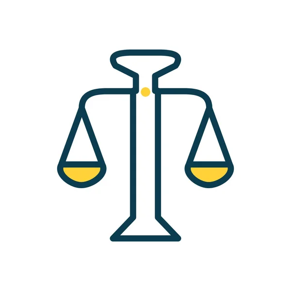 Law scale icon, half color style — Stockvektor