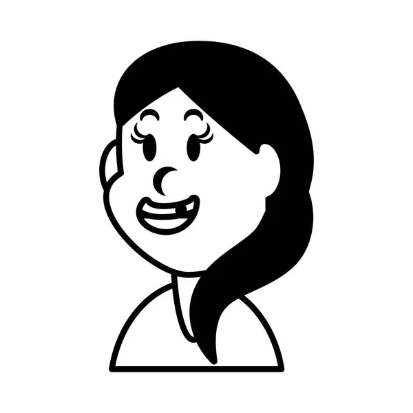 Mignonne fille souriant sur fond blanc — Image vectorielle
