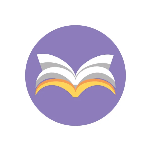 Opened book icon, colorful block style — 图库矢量图片