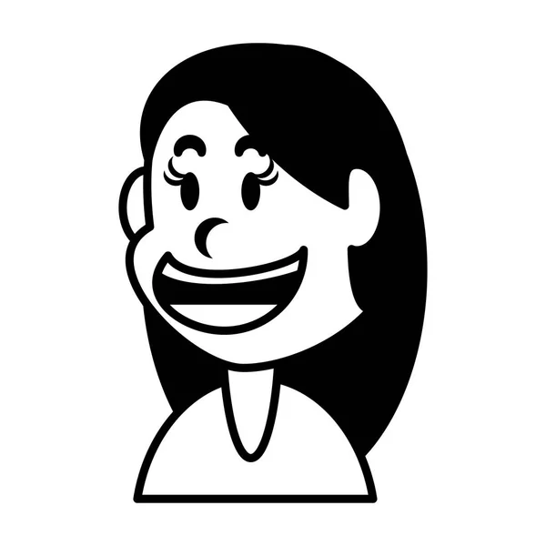 Linda chica sonriendo sobre fondo blanco — Vector de stock