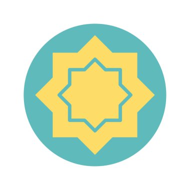 Islamic Octagon Star icon, block style design