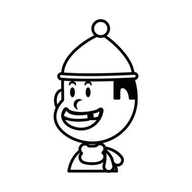 Beyaz arka planda gülümseyen çocuk