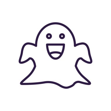 cartoon ghost, line style icon