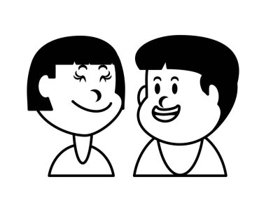 Beyaz arka planda gülümseyen çocuklar