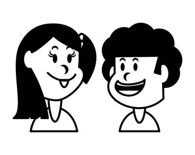 Beyaz arka planda gülümseyen çocuklar