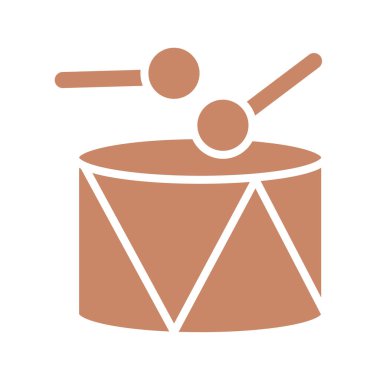 drum and sticks icon, silhouette style design