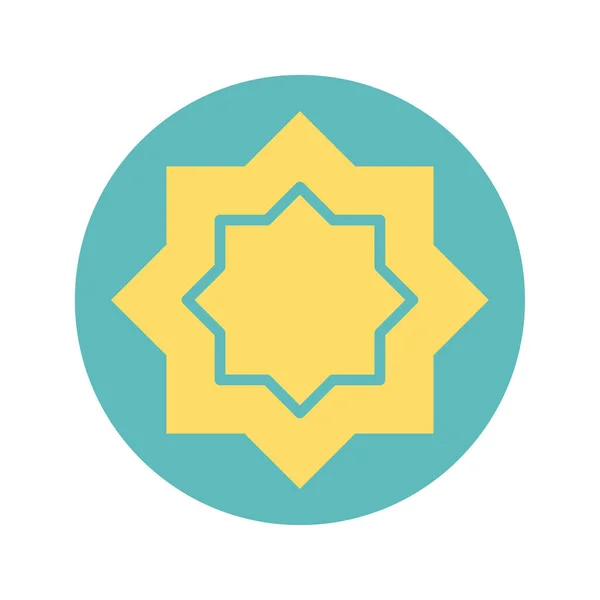 Islamic Octagon Star icon, block style design — Stockvektor