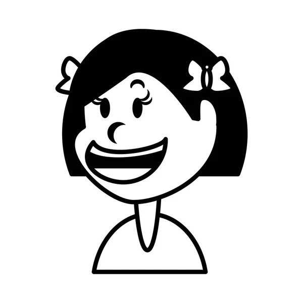 Linda chica sonriendo sobre fondo blanco — Vector de stock