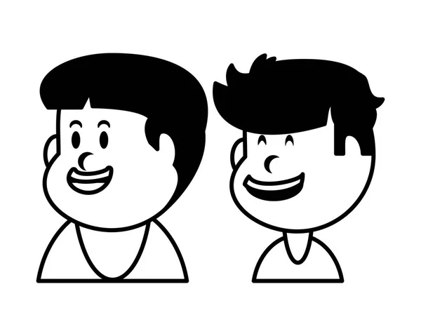 Boys smiling on white background — ストックベクタ