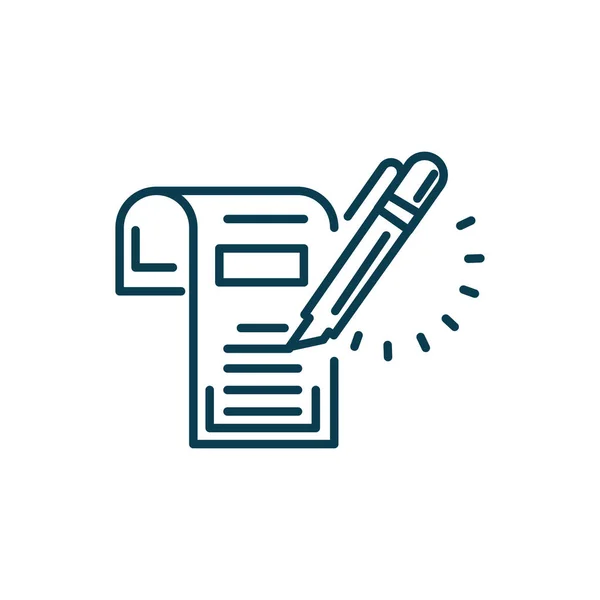 Document and highlighter pen icon, line style — Wektor stockowy