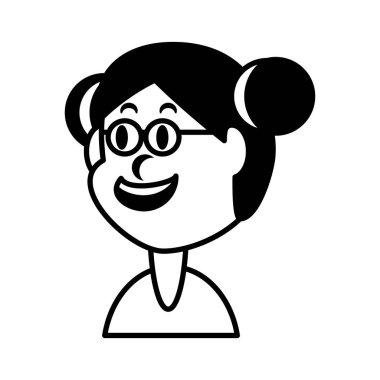 Beyaz arka planda gülümseyen tatlı kız.