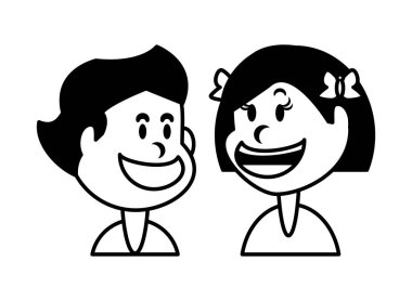 Beyaz arka planda gülümseyen çocuklar